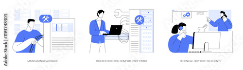 Network technician isolated cartoon vector illustrations se