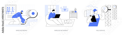 Network maintenance isolated cartoon vector illustrations se