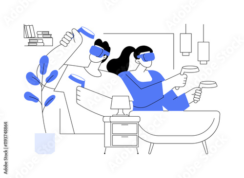 VR games isolated cartoon vector illustrations.