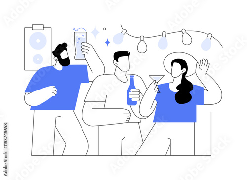 Party time isolated cartoon vector illustrations.