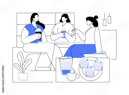 Chatting with friends isolated cartoon vector illustrations.