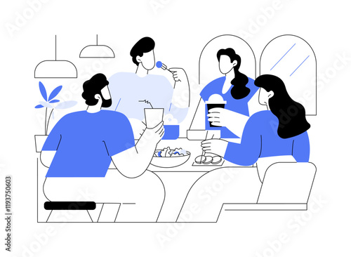 Dinner out isolated cartoon vector illustrations.