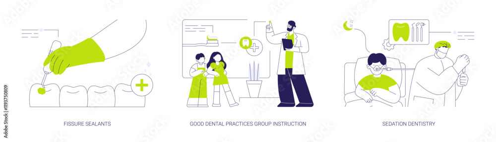 Pediatric dentistry abstract concept vector illustrations. Pediatric dentistry abstract concept vector illustrations.