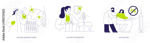 Covid-19 pandemic abstract concept vector illustrations.