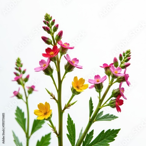 Wallpaper Mural Close-up of wormwood and assorted blossoms against a pure white background , stock, fresh, macro Torontodigital.ca