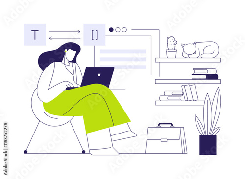 Transcription service abstract concept vector illustration.