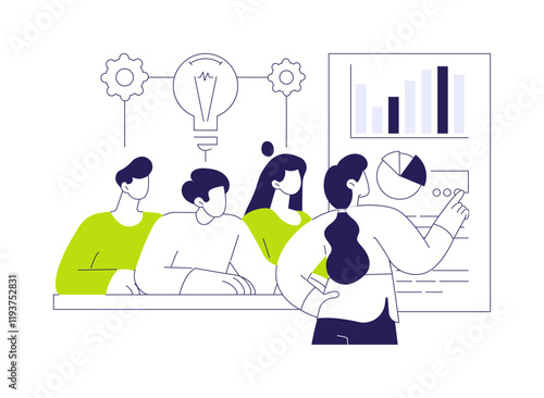 Brainstorming new product idea abstract concept vector illustration.