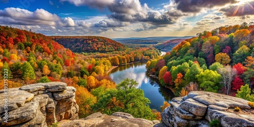 Stunning Oklahoma Panorama: Beaver Bend State Park Scenic Vista photo