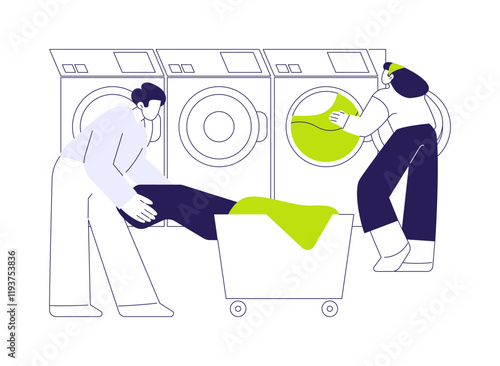 Spot cleaning and laundry abstract concept vector illustration.