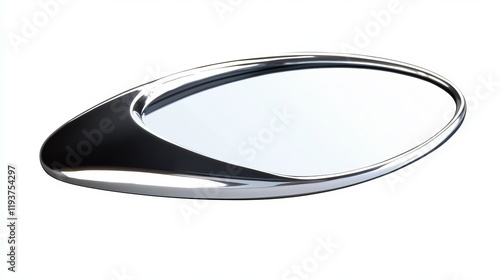 A blank car wing mirror isolated against a white background, with a clipping path for customization photo