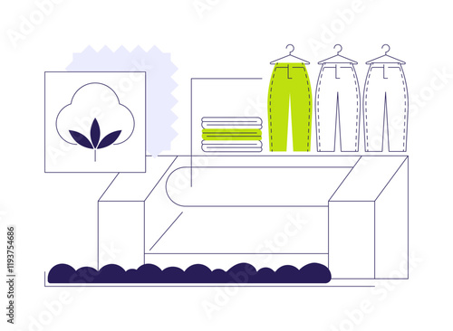Cotton carding abstract concept vector illustration.