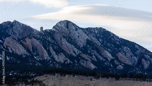 Devils Thumb in Boulder Colorado, Flatirons, Winter photo