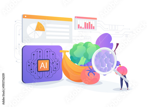 AI-Enhanced Food Safety abstract concept vector illustration.