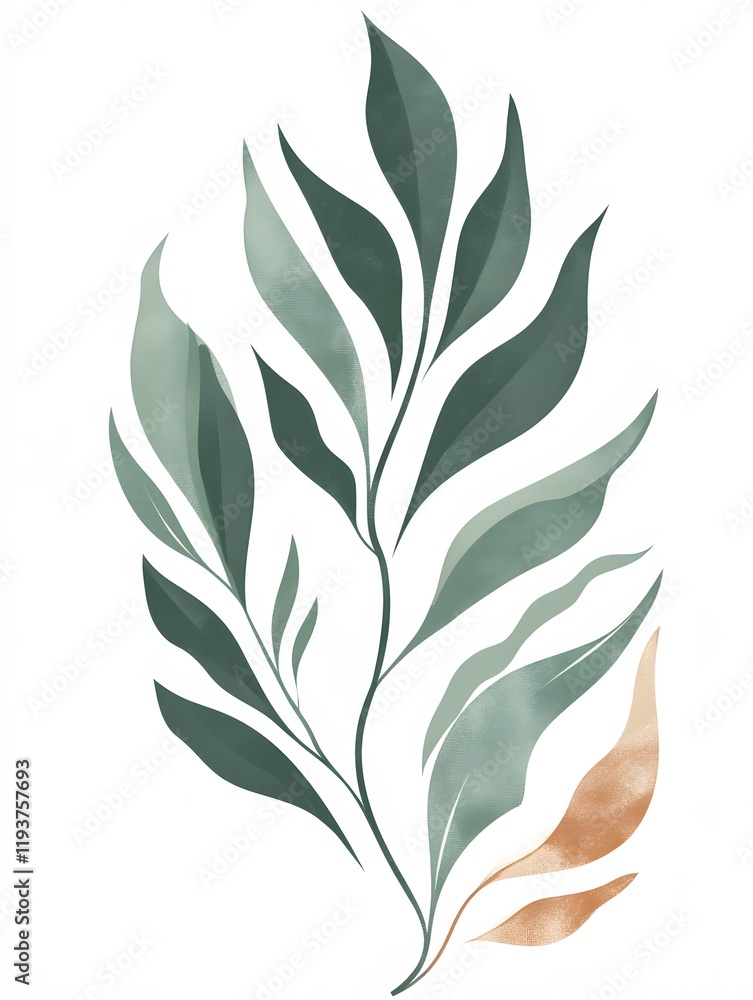 Design a minimalist vector illustration for pedal therapy featuring a stylized leaf on a pure white background. The leaf should have smooth, flowing lines with gentle curves, symbolizing calm and reju Design a minimalist vector illustration for pedal therapy featuring a stylized leaf on a pure white background. The leaf should have smooth, flowing lines with gentle curves, symbolizing calm and reju