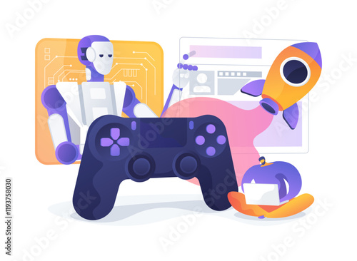AI-Generated Content abstract concept vector illustration.