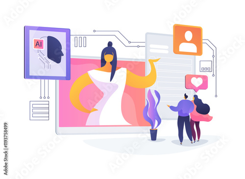 AI-Analyzed Viewer Engagement abstract concept vector illustration.