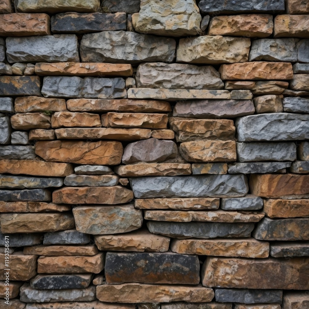 Fototapeta premium Stone texture without cement, multicolored granite, granite masonry