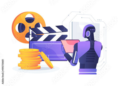AI-Predictive Box Office Success abstract concept vector illustration.