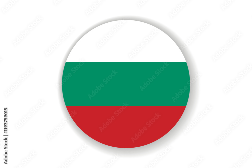 Flag of Bulgaria. Bulgarian national symbol in official colors. Template icon. Abstract vector background. Round glass light ball, 3D big bubble, sphere. Flag of Bulgaria. Bulgarian national symbol in official colors. Template icon. Abstract vector background. Round glass light ball, 3D big bubble, sphere.