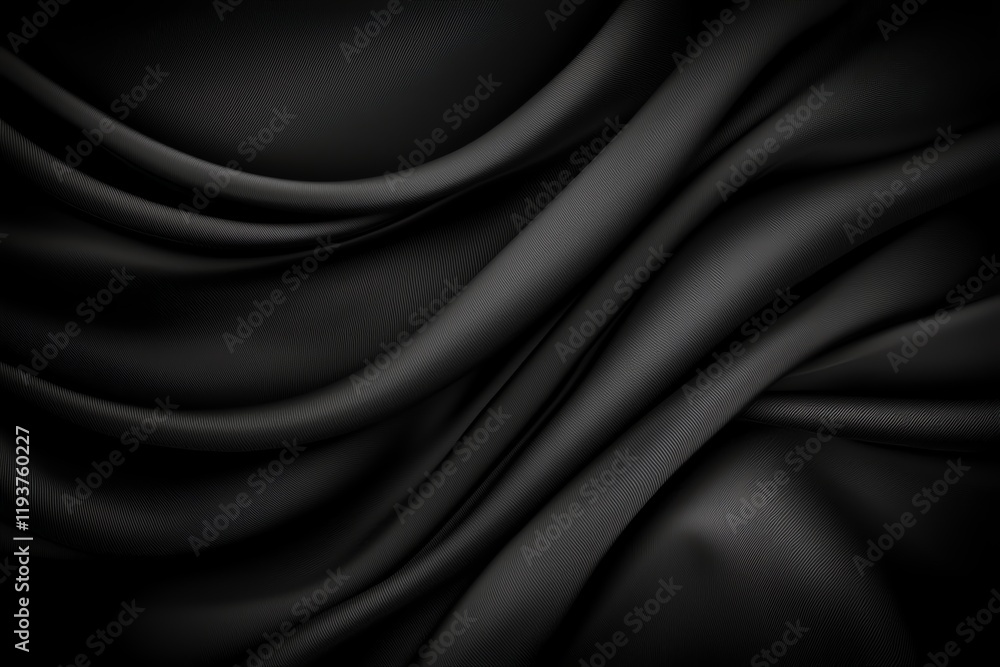 This abstract image showcases elegant black fabric, featuring smooth waves and soft textures that evoke luxury and sophistication for various design projects. This abstract image showcases elegant black fabric, featuring smooth waves and soft textures that evoke luxury and sophistication for various design projects.