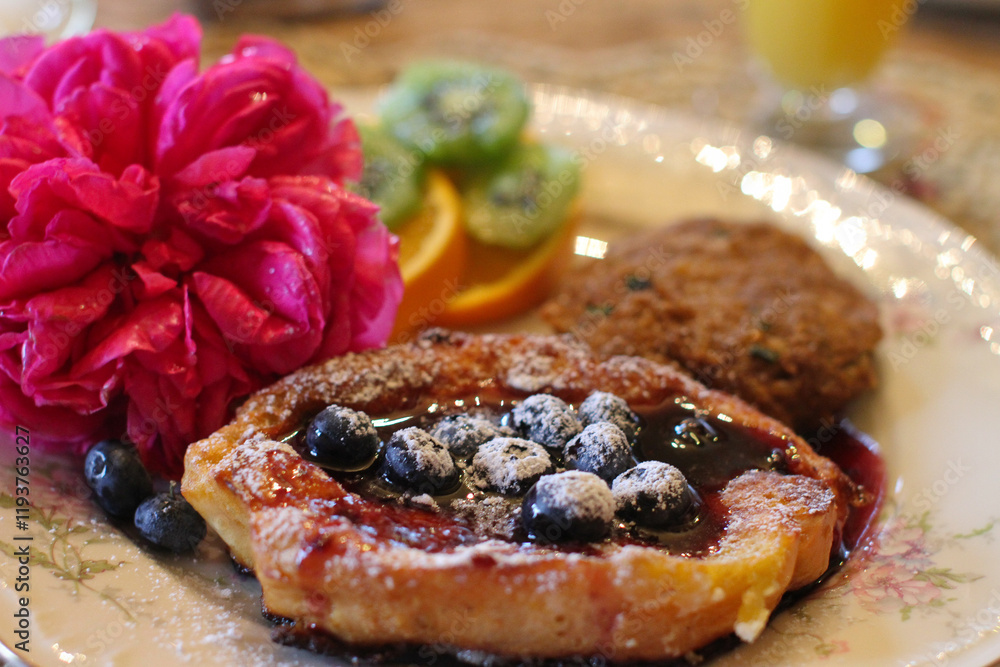 Blueberry Pastry and Sausage for Breakfast Blueberry Pastry and Sausage for Breakfast