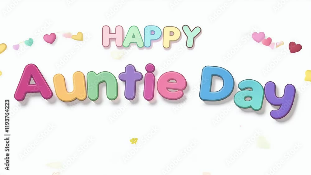 Celebrate Auntie’s Day with fun animated lettering design featuring bold typography clean background perfect banners social media Celebrate Auntie’s Day with fun animated lettering design featuring bold typography clean background perfect banners social media