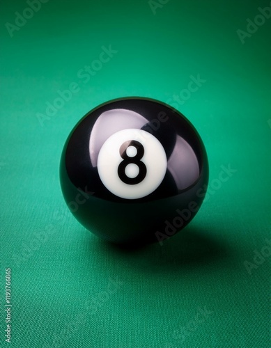 pool ball on a green cloth