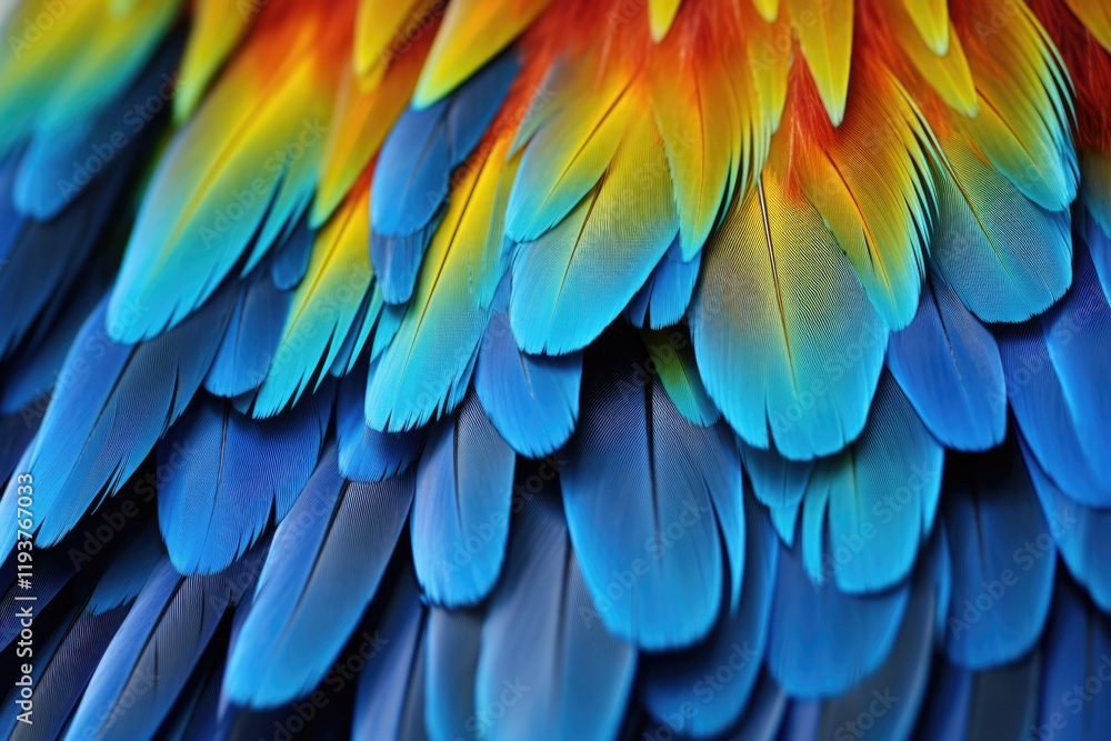 Fototapeta premium Blue and Colorful Feathered Parrot with Outstretched Wings and Talons Perched on Hand