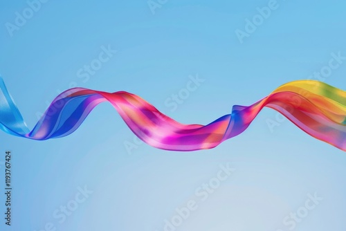 Rainbow ribbon awareness for LGBT community pride concept photo