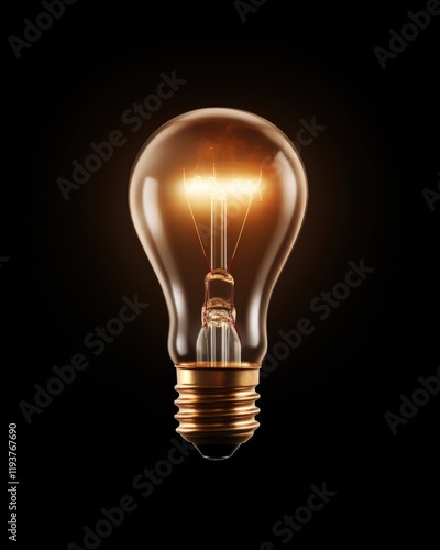 Bronze Light Bulb. A symbol of bright idea and innovative mind for businesses on isolated background