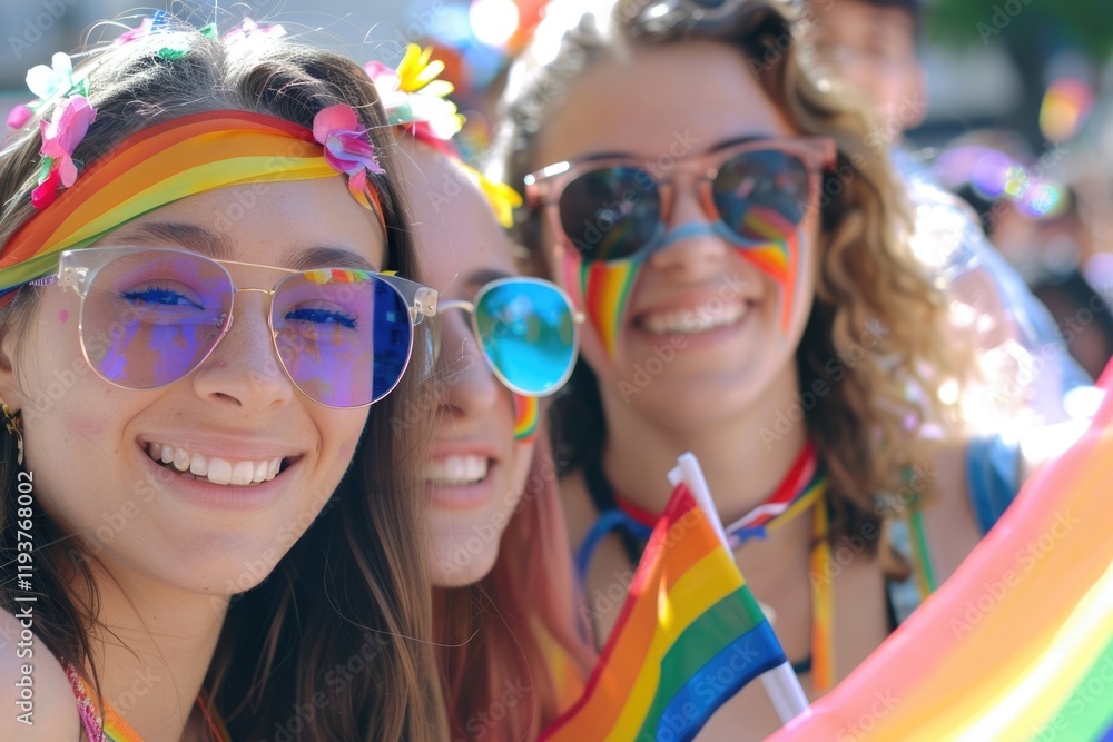 LGBTQ community celebrates diversity and pride in city parade. LGBTQ community celebrates diversity and pride in city parade.