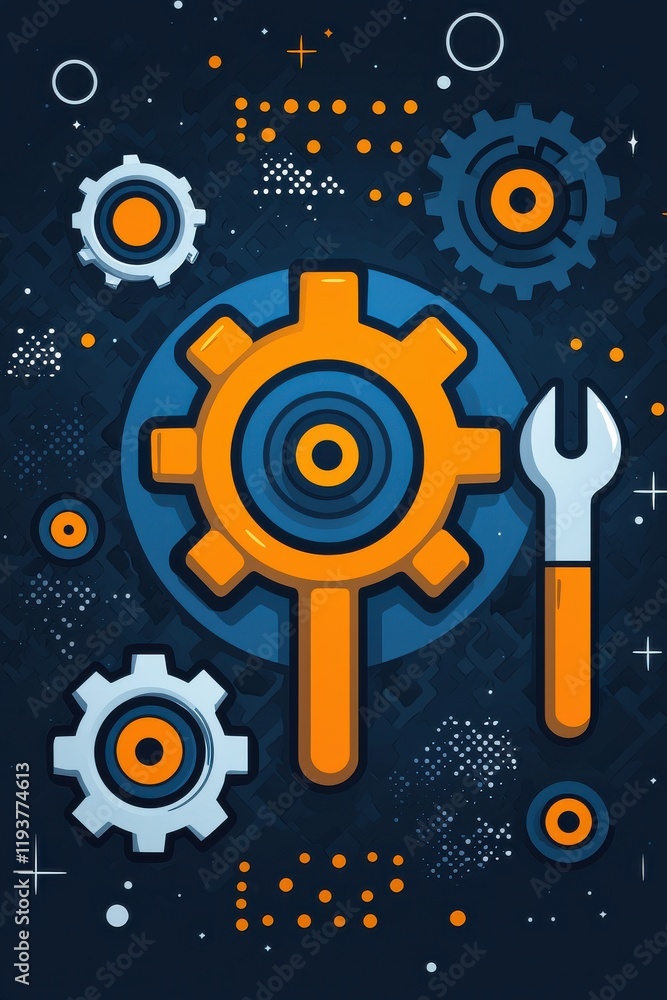 Obraz premium illustration of computer with abstract networked interface