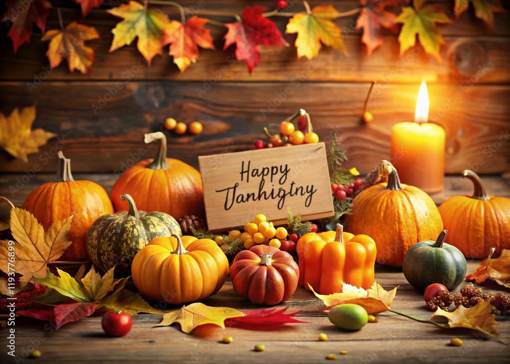 Thanksgiving Greeting Card Design: Rustic Fall Arrangement with Copy Space Thanksgiving Greeting Card Design: Rustic Fall Arrangement with Copy Space