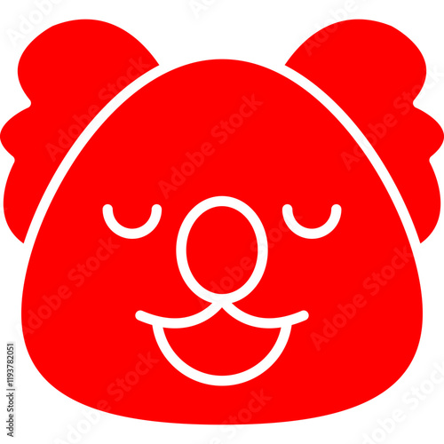 Koala Bear Face icon single vector illustration