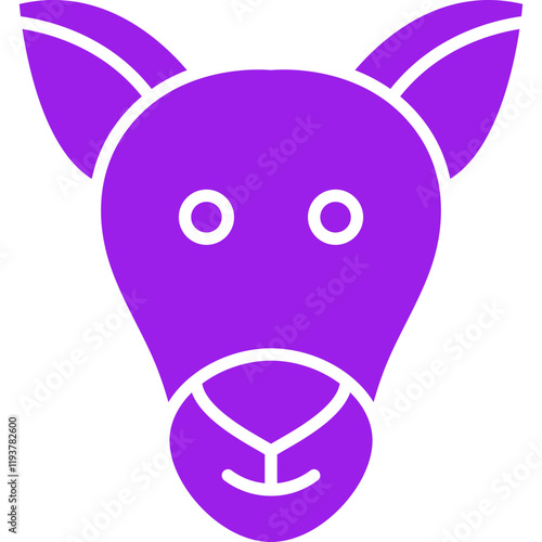Kangaroo Face icon single vector illustration