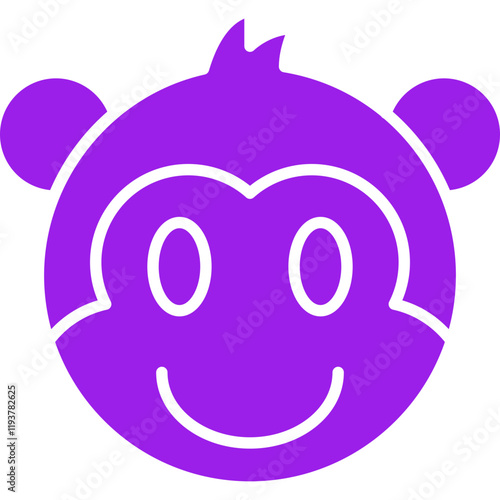 Monkey face icon single vector illustration