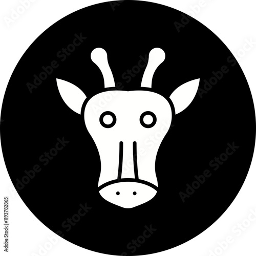 Giraffe Face icon single vector illustration