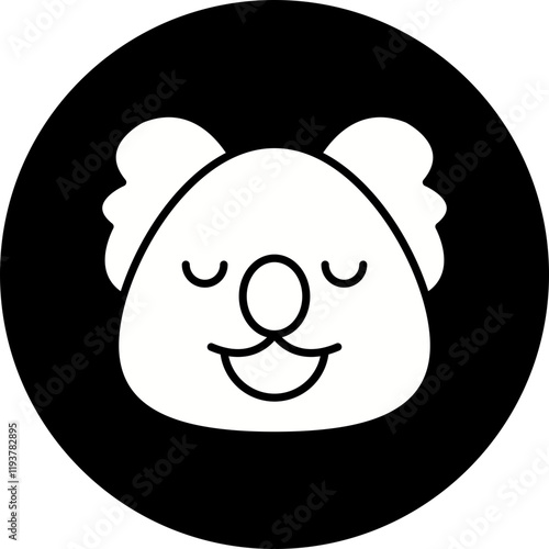 Koala Bear Face icon single vector illustration