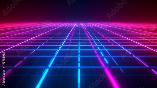 Wallpaper Mural Glowing Grid Matrix Torontodigital.ca