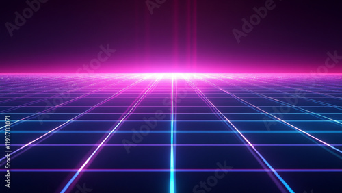 Wallpaper Mural Glowing Grid Matrix Torontodigital.ca