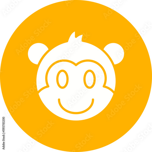 Monkey face icon single vector illustration