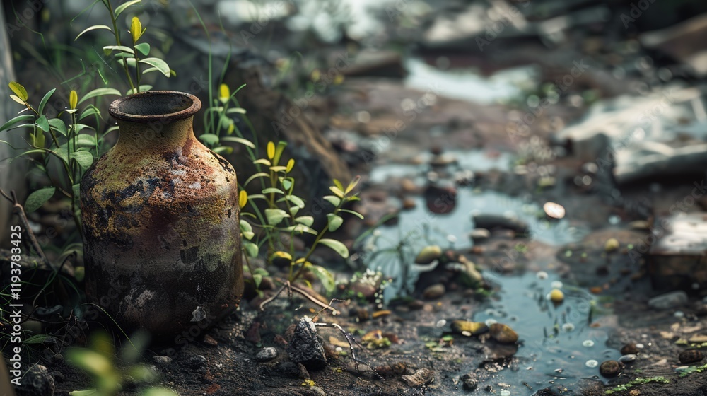 Obraz premium Plastic Pollution Of The Environment