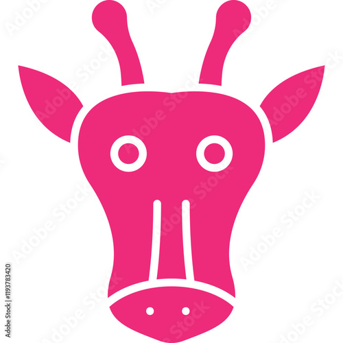 Giraffe Face icon single vector illustration