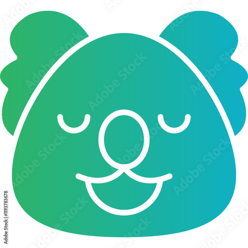 Koala Bear Face icon single vector illustration