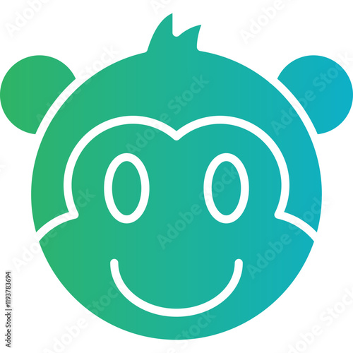 Monkey face icon single vector illustration