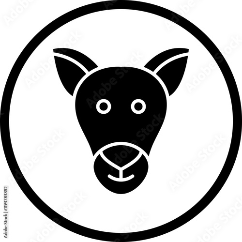 Kangaroo Face icon single vector illustration