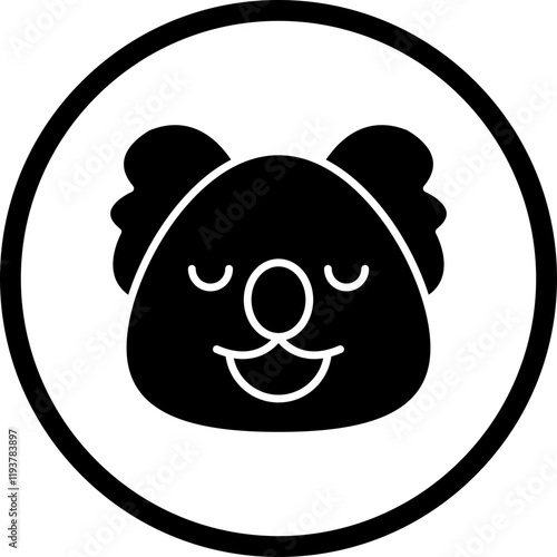 Koala Bear Face icon single vector illustration