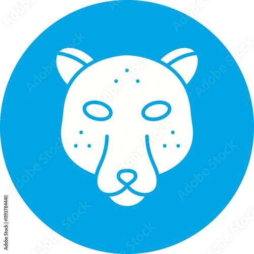 Leopard Face icon single vector illustration