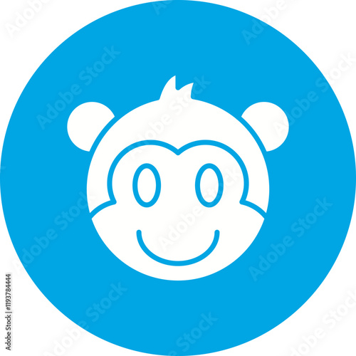 Monkey face icon single vector illustration