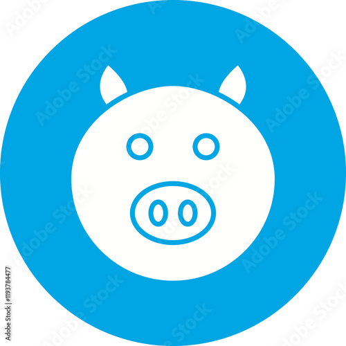Pig Face icon single vector illustration